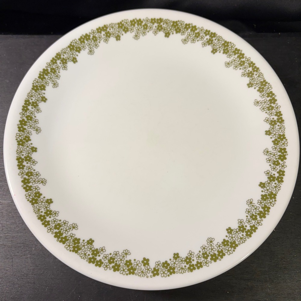 Vintage Corelle Spring Blossom Green Dinner Plate 10.25 Crazy Daisy Corning